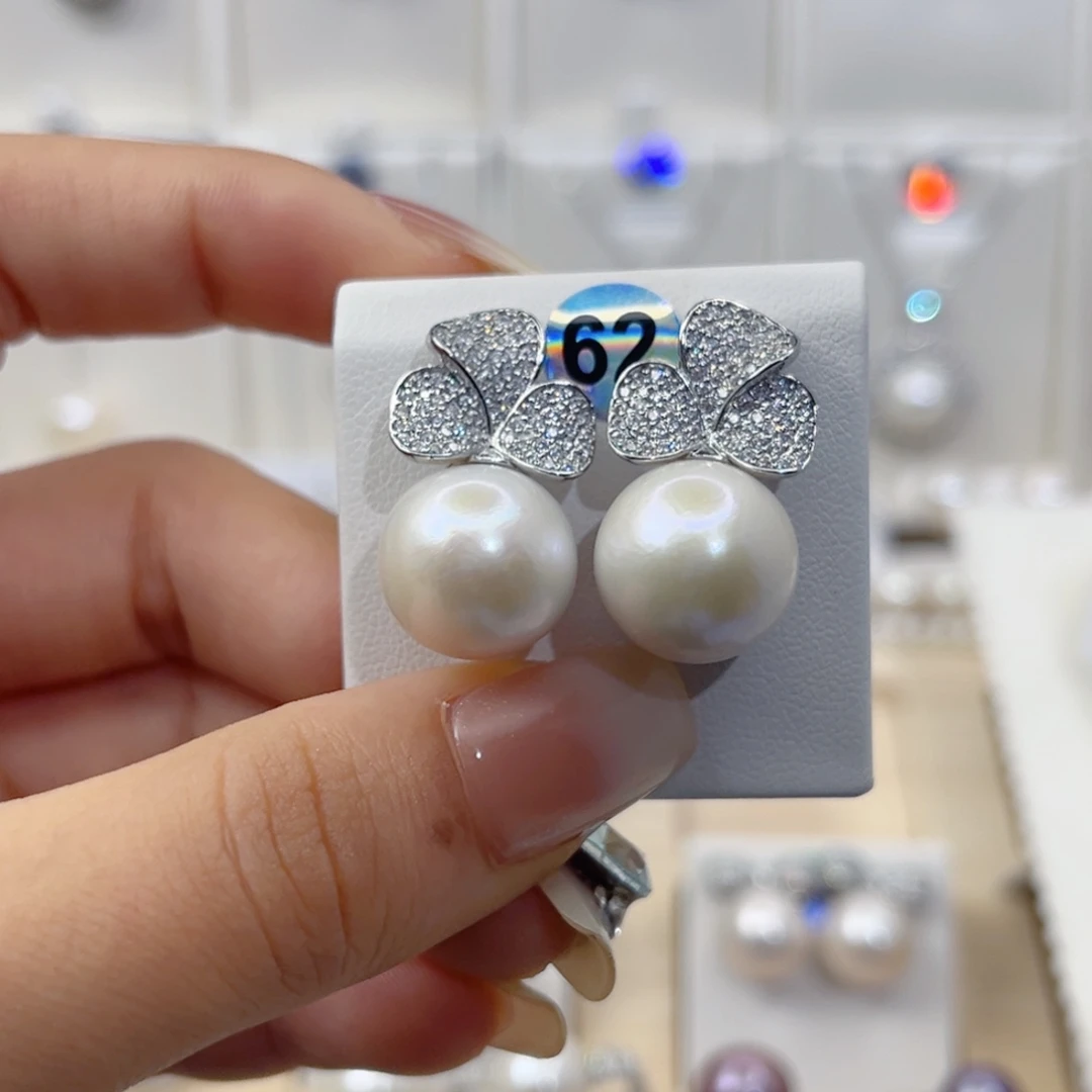 *****淡水珍珠银S925镶嵌耳饰