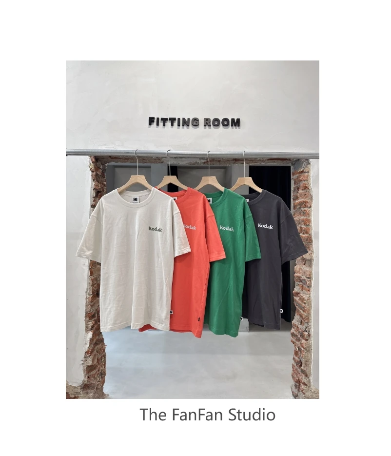 彩色后背印花情侣短袖