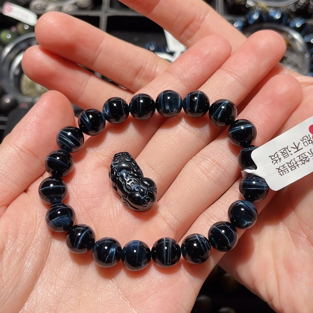 G***O黑曜岩未镶嵌手链