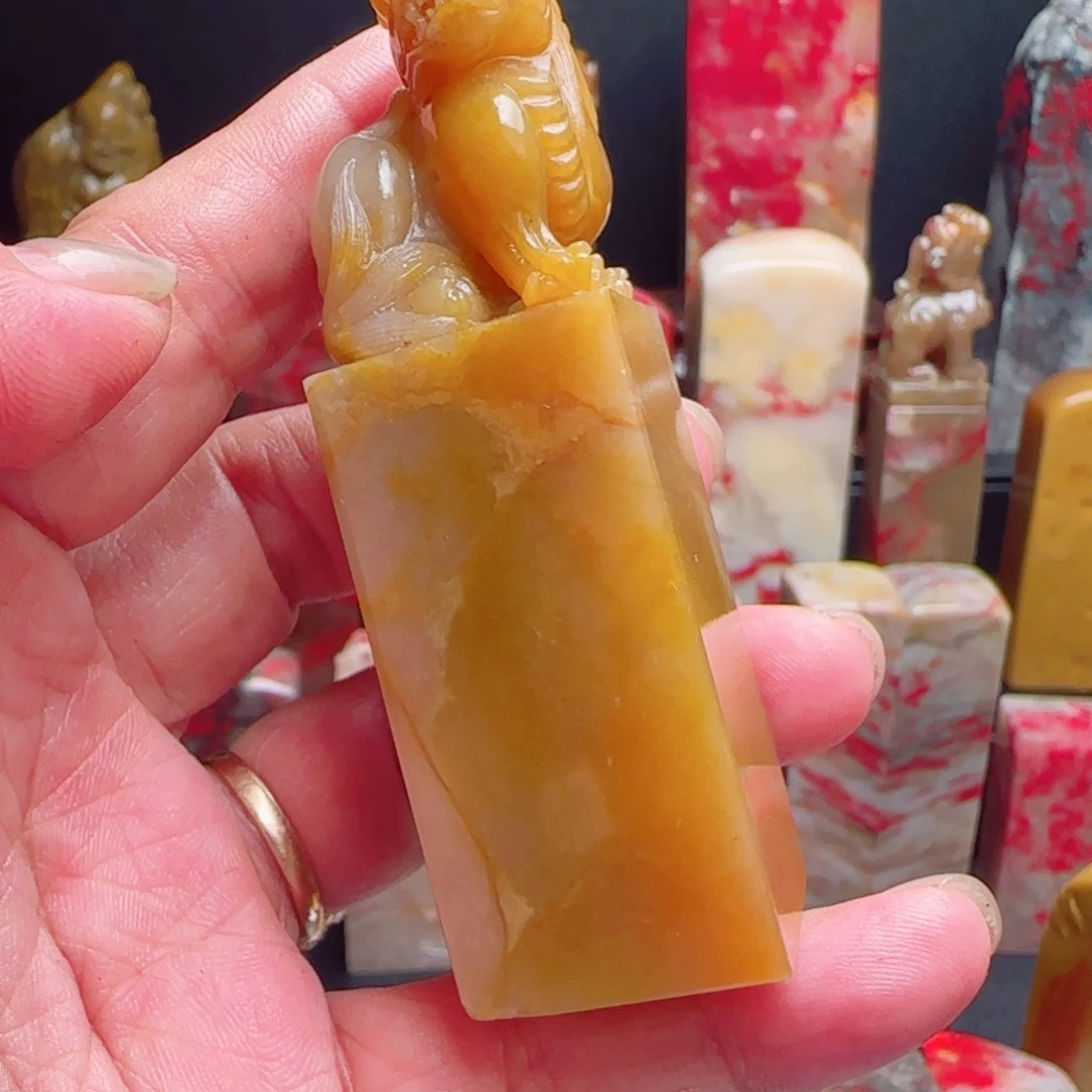 昌化石冯*爷田黄石印章