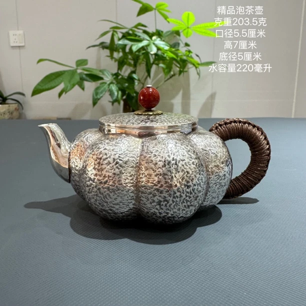 纯手工制作 精品泡茶壶 足银999家用