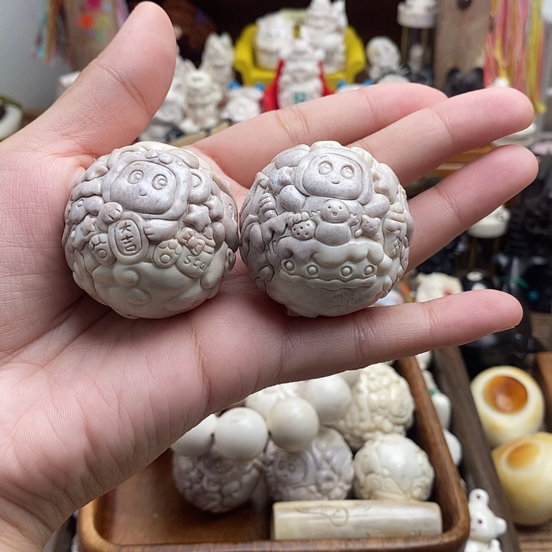 鹿骨把件c6星星人手球40尺寸