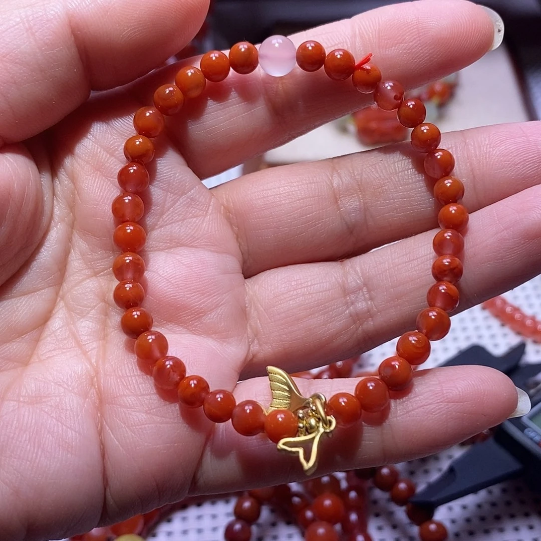 南红玛瑙未镶嵌手串卡5