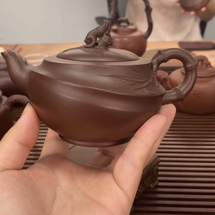 茶壶紫砂紫泥飞竹240毫升