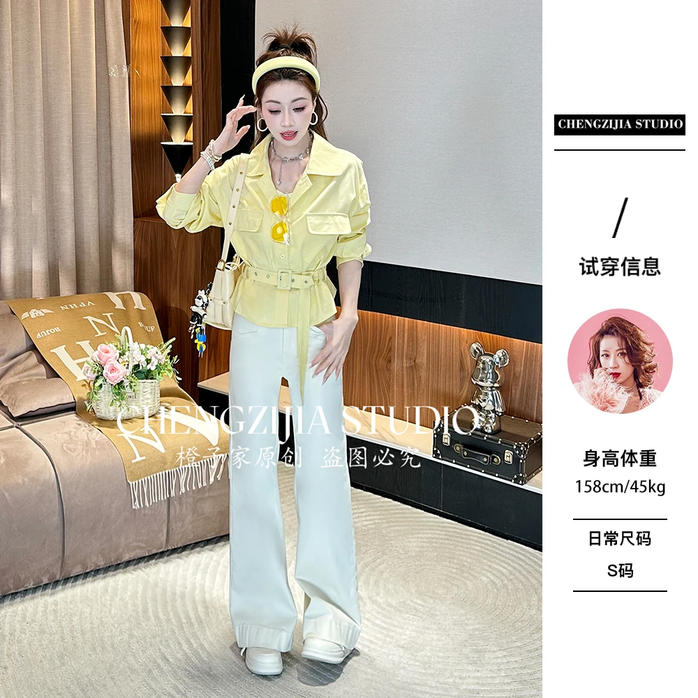 【裴诗婷】橙子·studio 【】CS00032收腰工装口袋衬衫