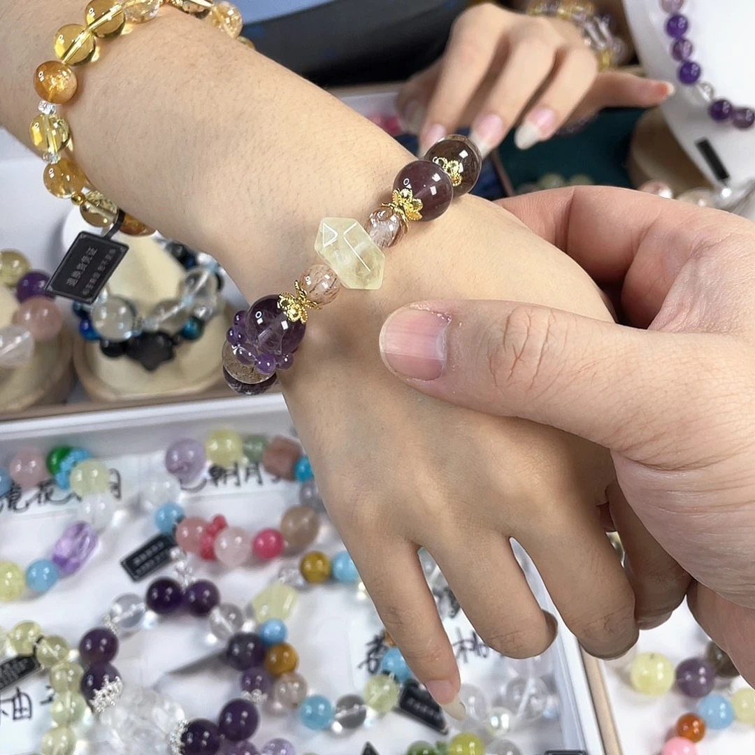 银S925镀金镶嵌手链水晶