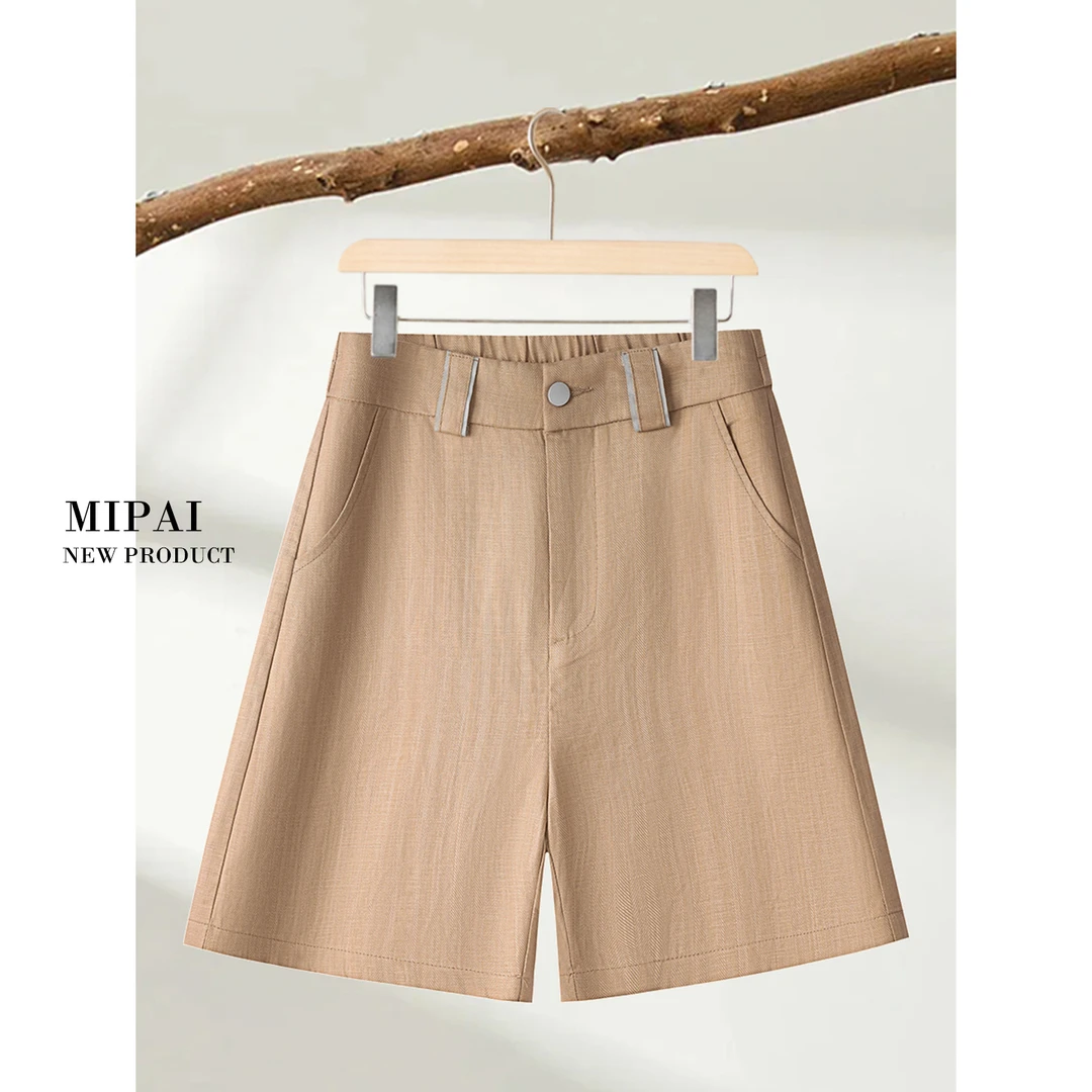 天丝亚麻短裤女款爆款2025新款高腰夏季薄款直筒短裤百搭宽松纯色