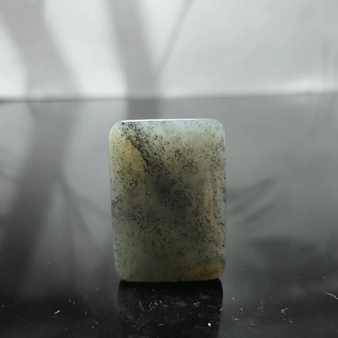 Z和田玉青花无事牌吊坠0642