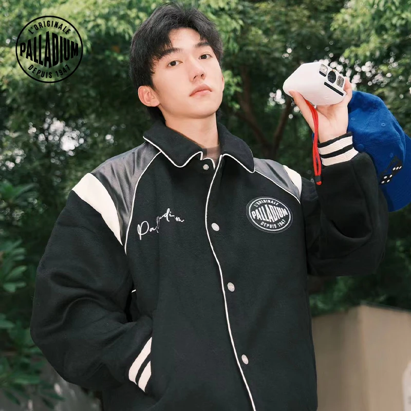 帕拉丁冬季男款外套休闲宽松时尚长袖棒球夹克1010593