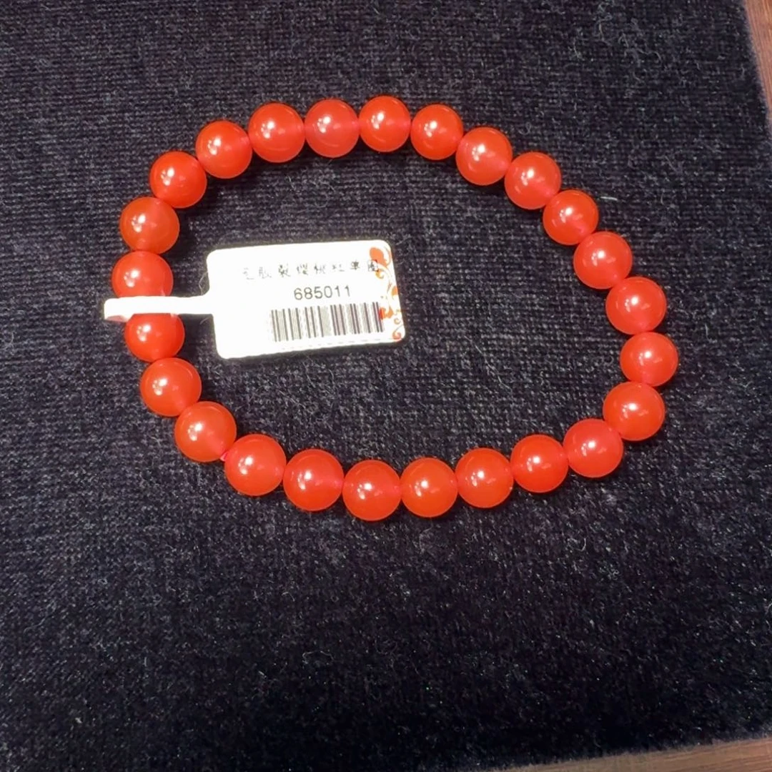南红玛瑙未镶嵌手串樱桃红单圈