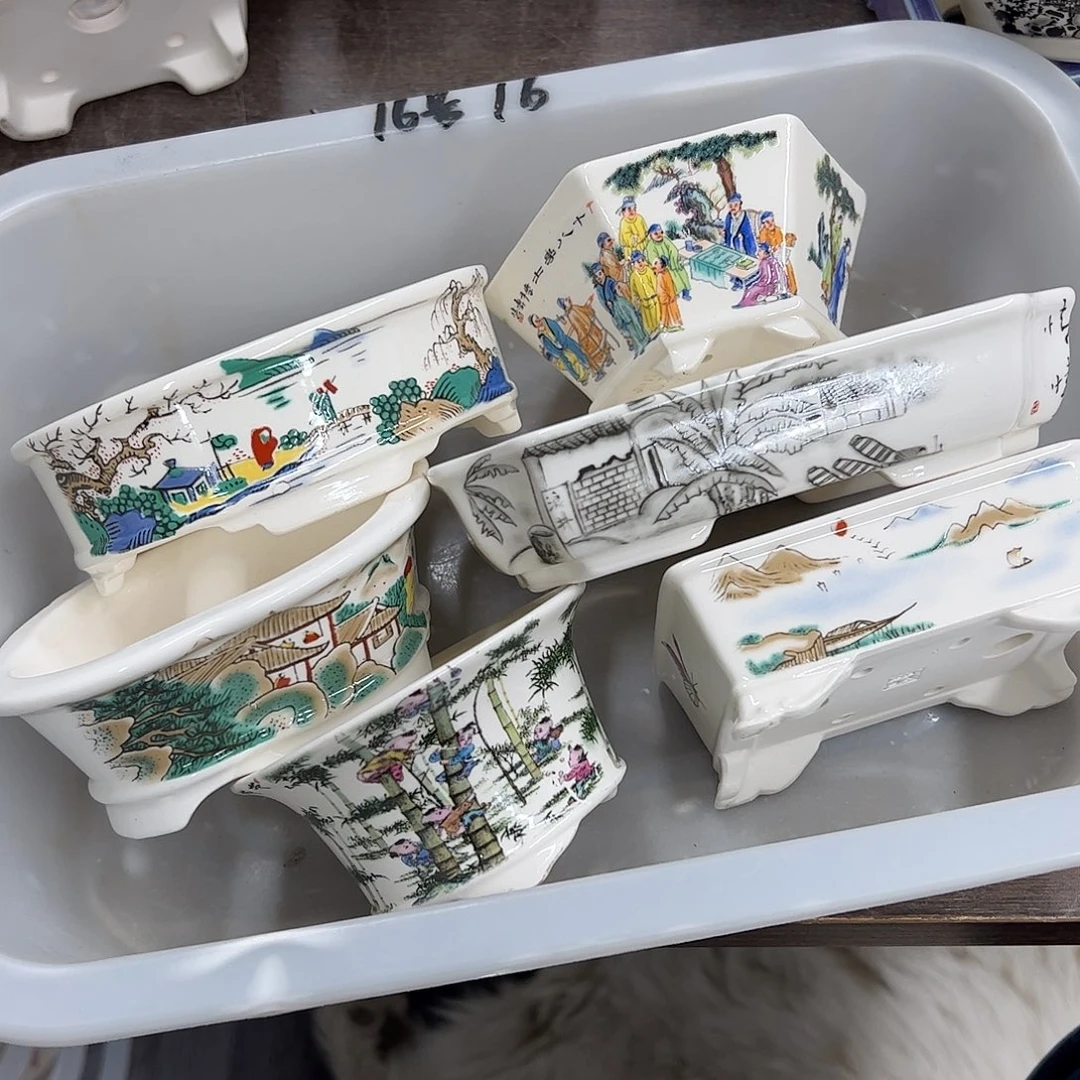 紫砂花盆16号瑕疵6个9.5-16cm