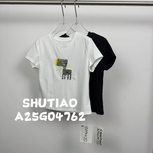 【SHUTIAO】2025夏季：新款小众设计款T恤A25G04762