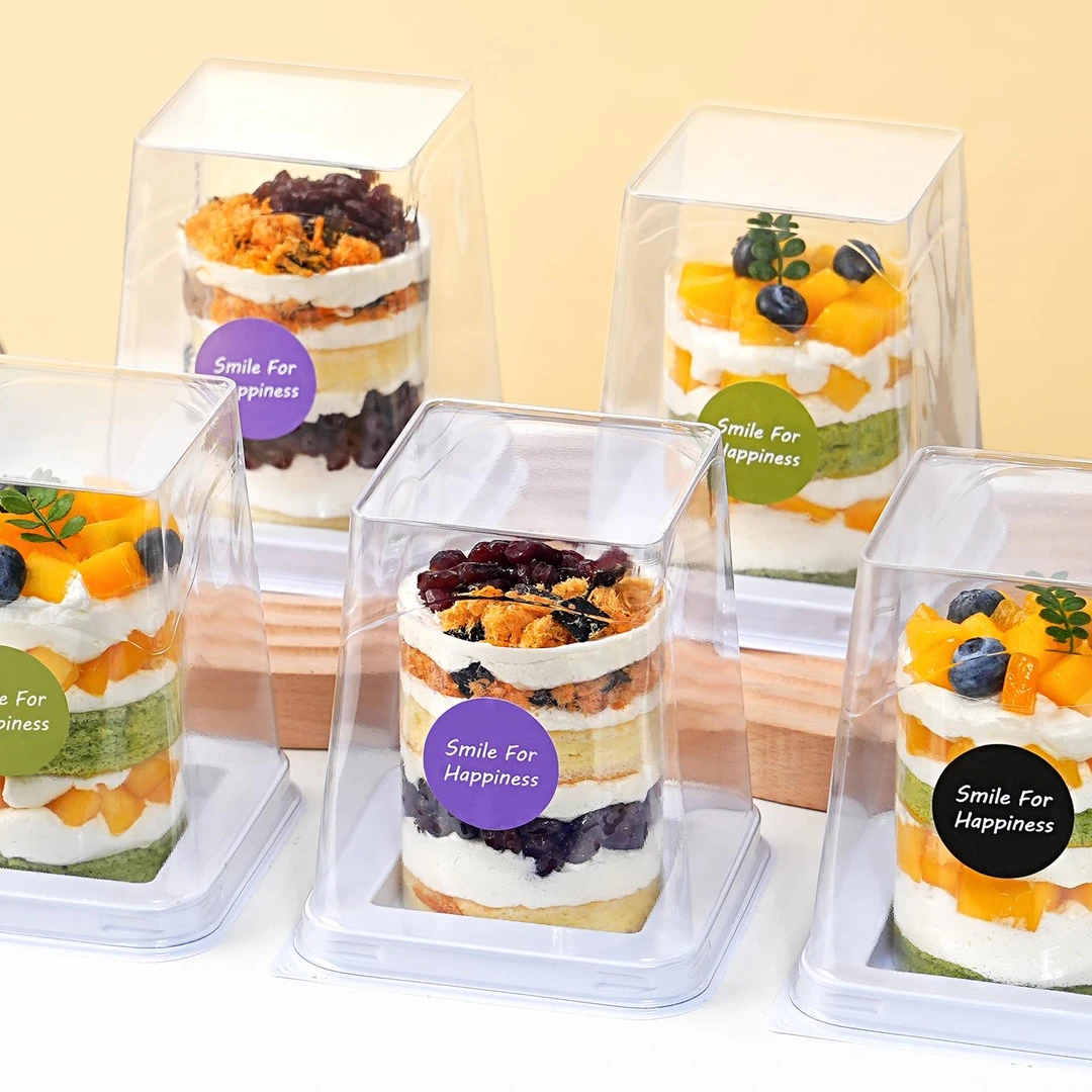 新疆西藏包邮2寸千层慕斯蛋糕盒小西点提拉米苏打包盒透明围边切