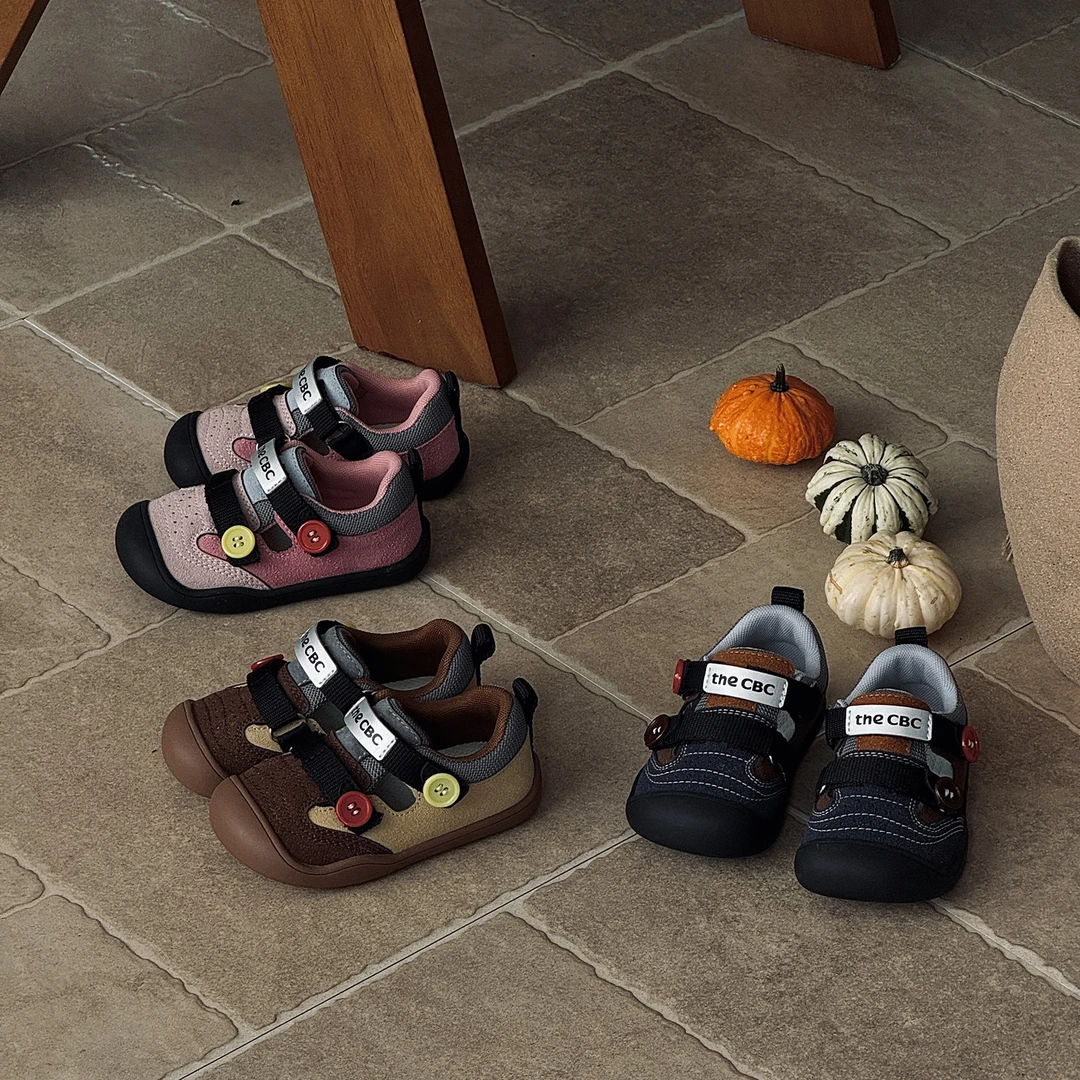 拼色儿童学步板鞋春秋休闲复古时尚百搭防滑透气软底童鞋256088