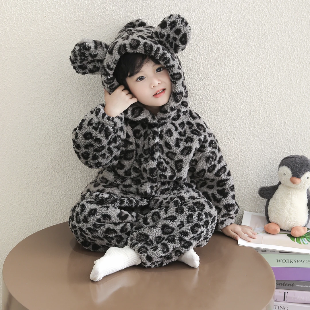 男童睡衣秋冬季法兰绒开衫套装男宝宝冬款公主风儿童珊瑚绒家居服