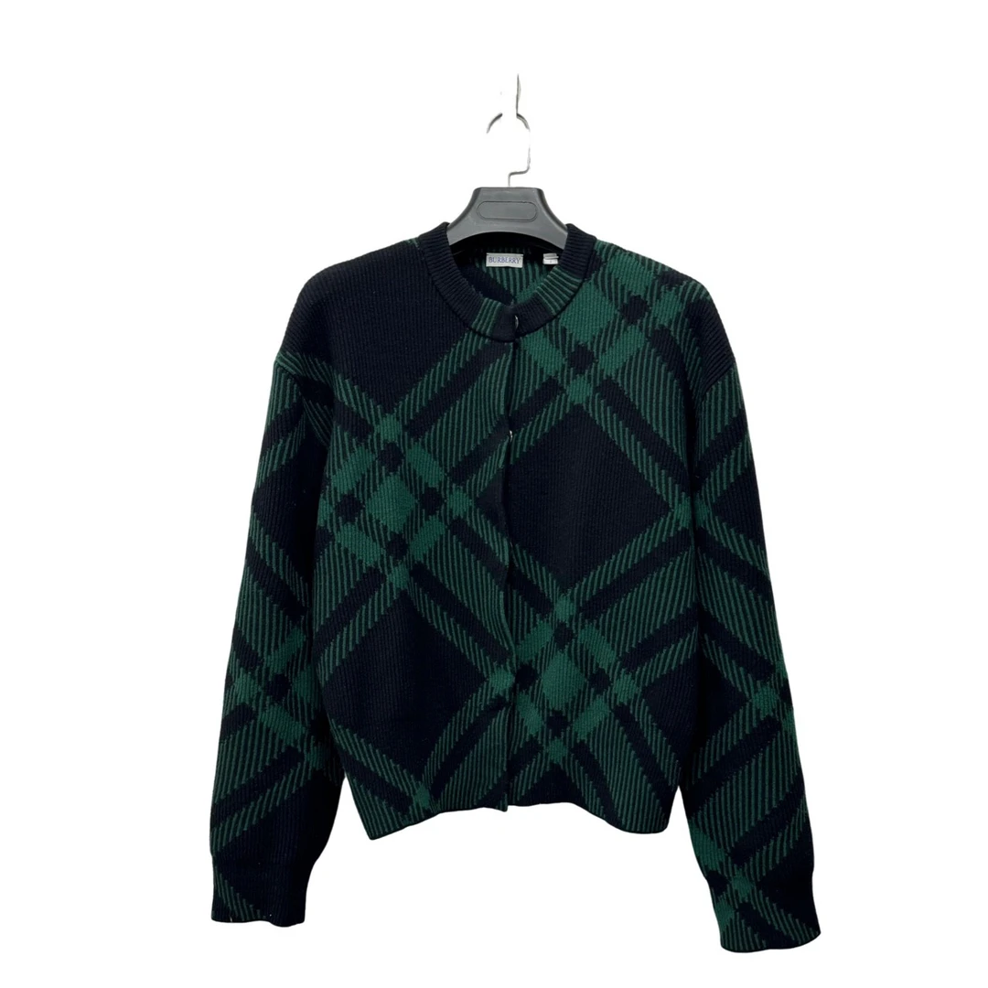 99新 BURBERRY/博柏利 黑绿羊毛开衫 S码/无配件