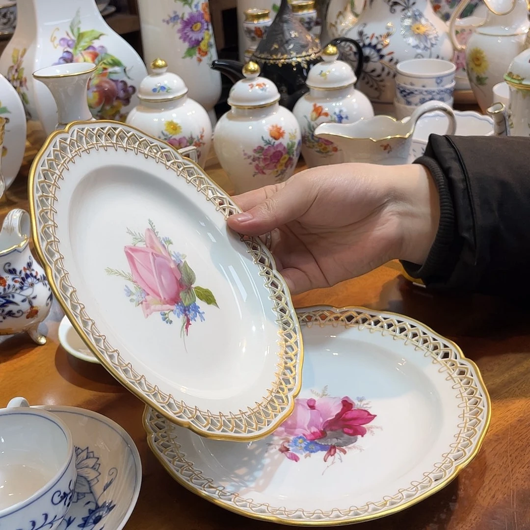 瓷片中古kpm软绘赏盘