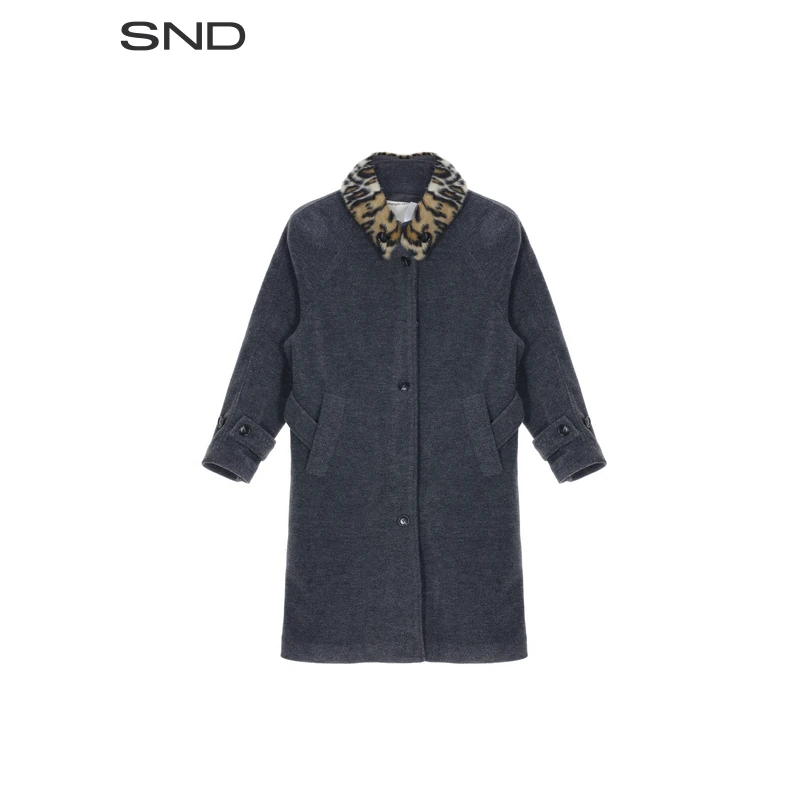 【SAUMPLE STUDY SYMP 设计师品牌】SND AW25 毛领弧形肩MN大衣