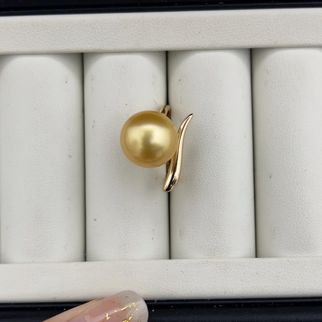 定制海水珍珠未镶嵌裸珠金珠正圆极光