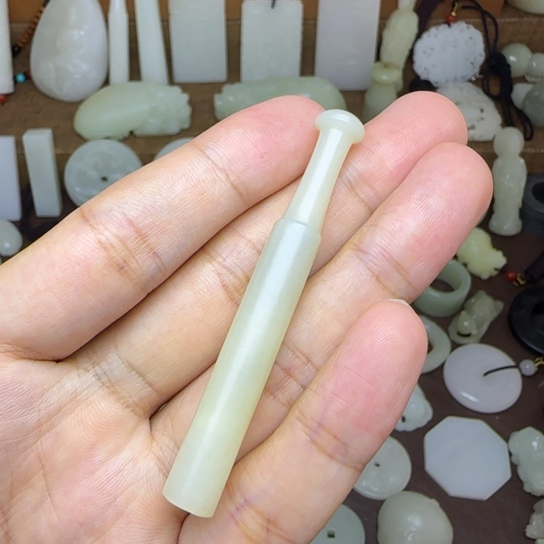 和田玉未镶嵌挂件细支