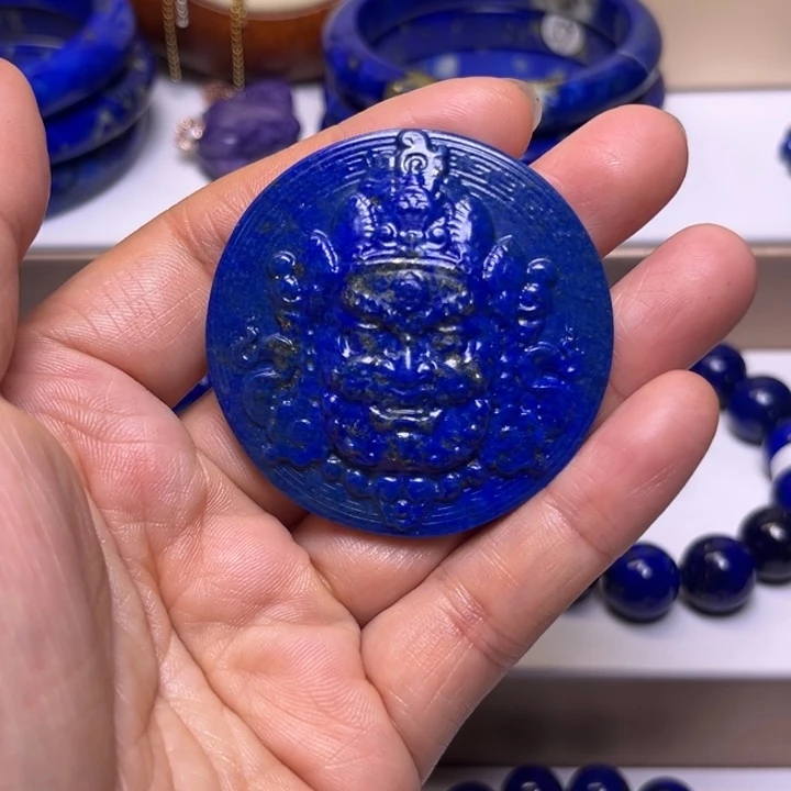 青金石吊坠(不含链)未镶嵌黄财神