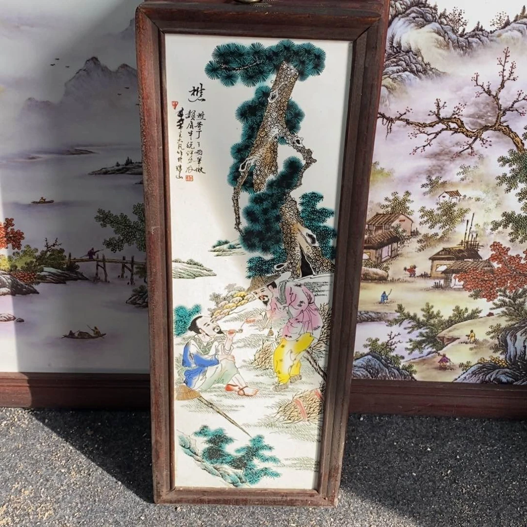 瓷片55*21 景德镇瓷板画柴窑烧制