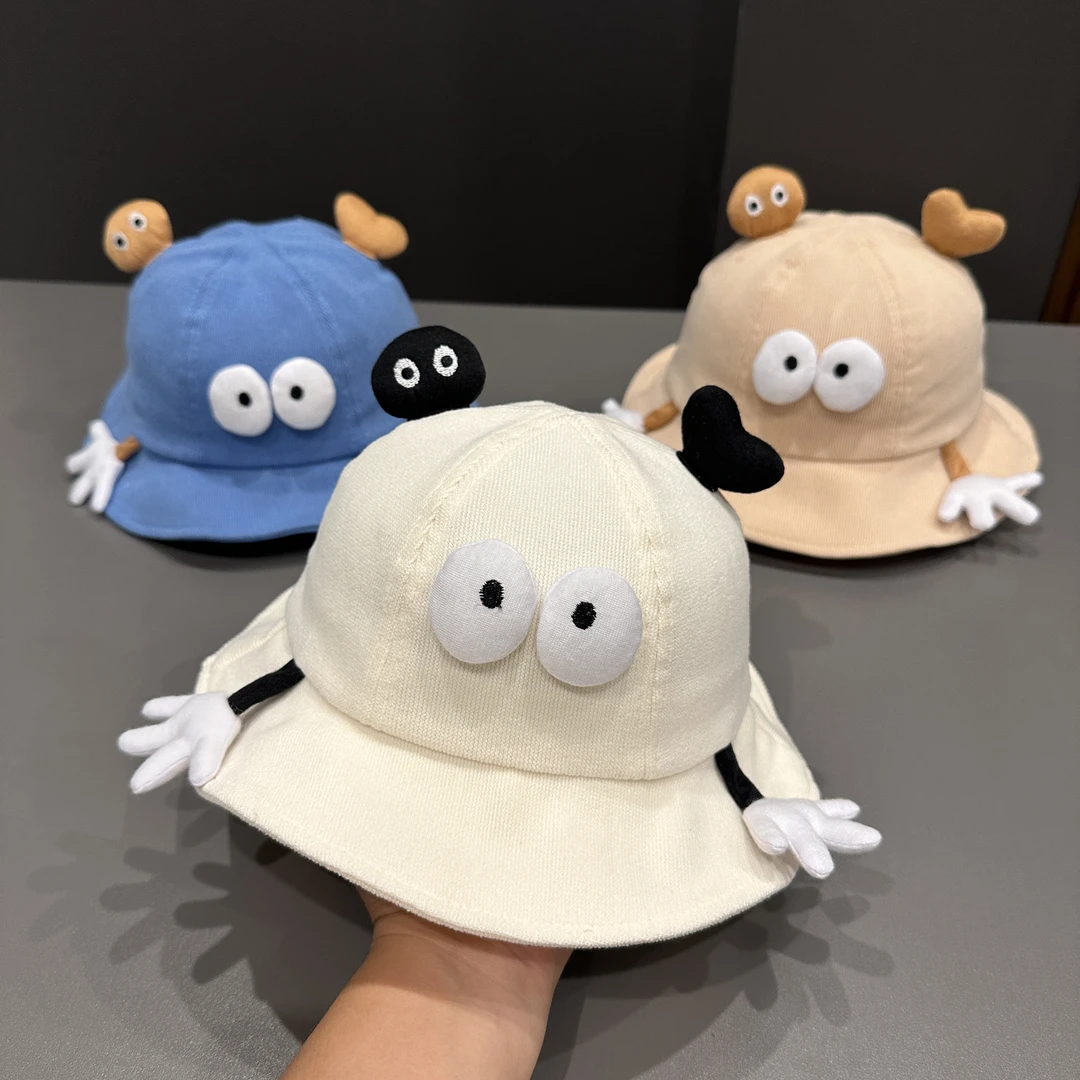 儿童帽子可爱搞怪卡通渔夫帽宝宝春秋季保暖帽子婴幼儿百搭盆帽