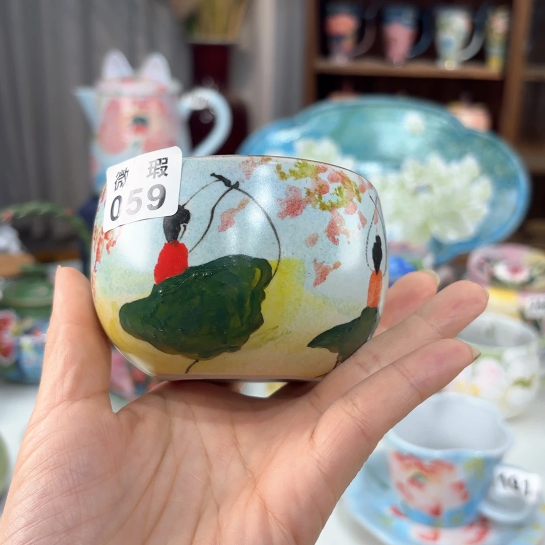 景德镇手绘高温釉下彩陶瓷茶具