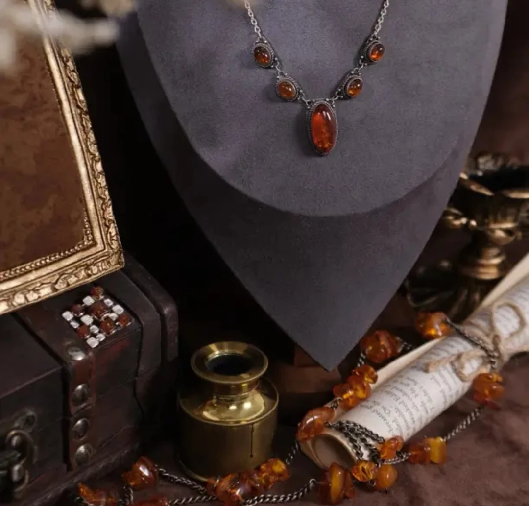 铜合金琉璃耳饰 复古女新中式合金复古港风镶嵌气质欧若精灵风