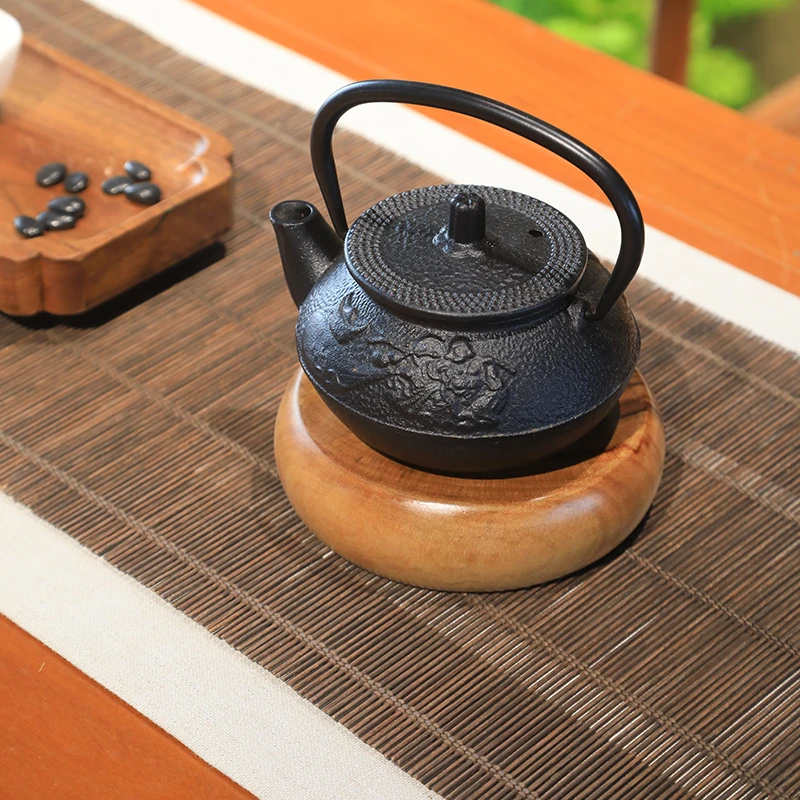 直径12公分平安扣摆件实木壶承壶底座香樟木养壶茶承茶台