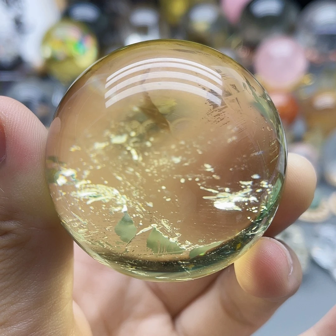 未镶嵌珠宝半成品水晶天然黄水晶48.5mm