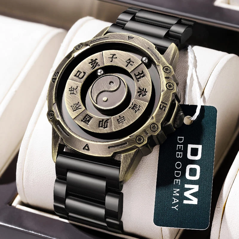 国潮爆款☯️黑科技磁悬浮夜光男表 十二时辰八卦男士潮流防水手表