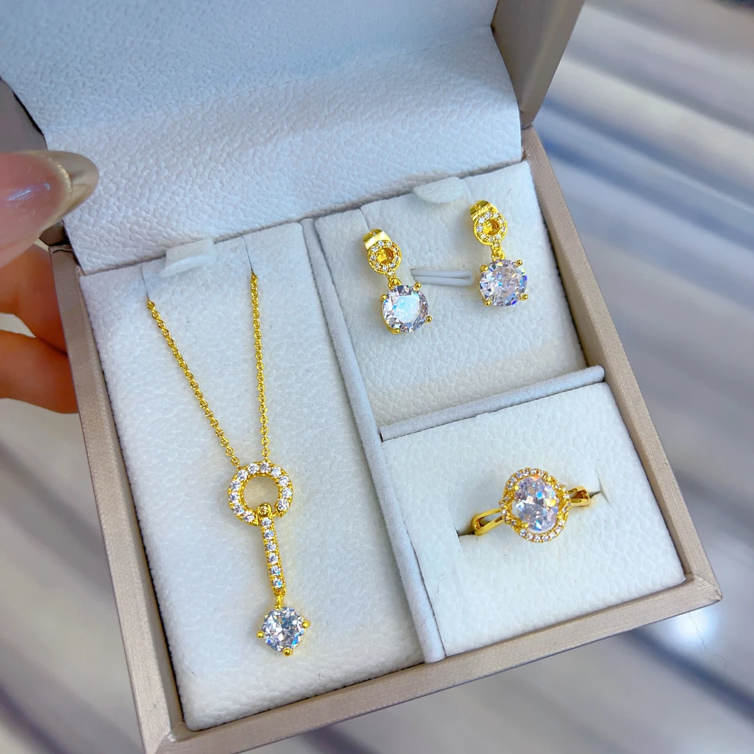 钛钢项链 伊帕尔阿依新款时尚百搭轻奢古风钛钢三件套