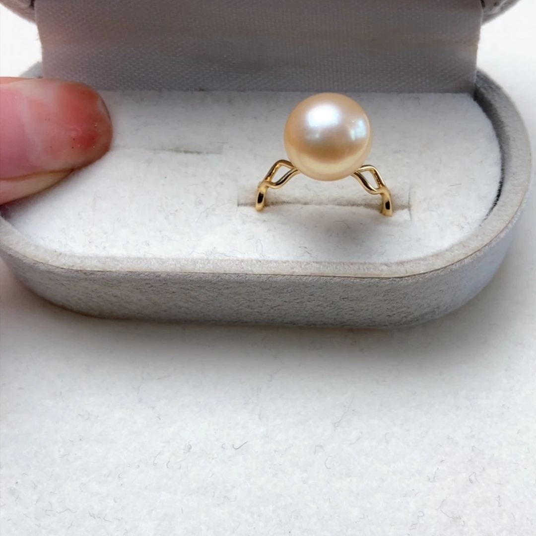 海水珍珠戒圈银S925镶嵌