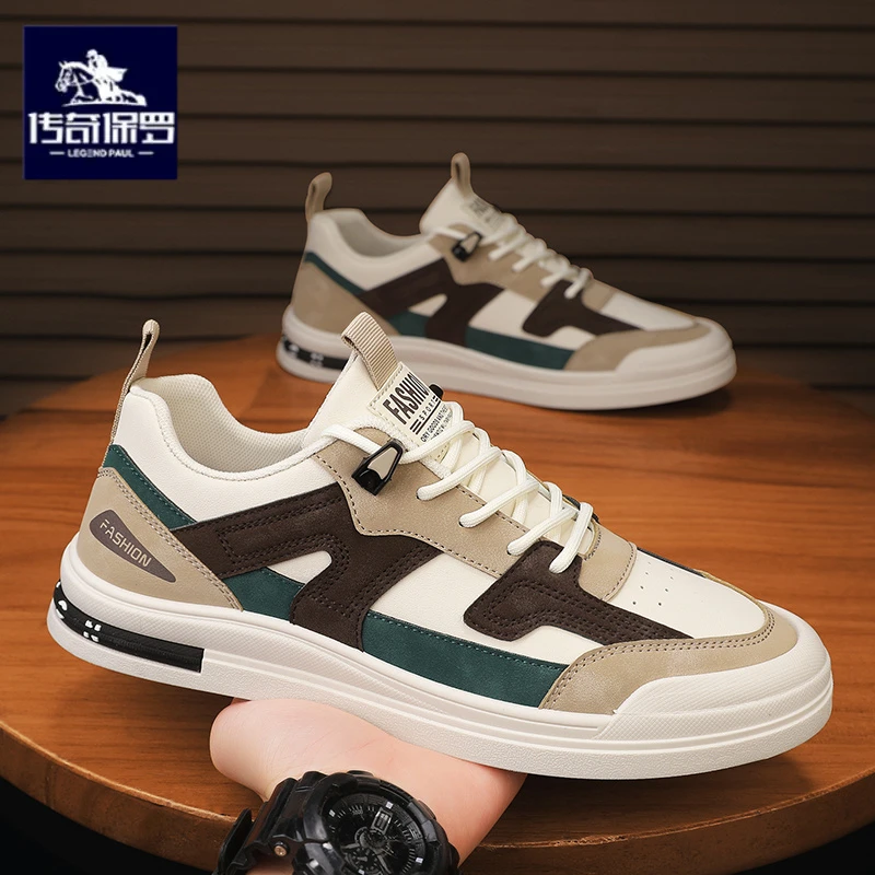 传奇保罗正版男鞋2025年冬季新款透气运动休闲鞋时尚百搭男款潮鞋