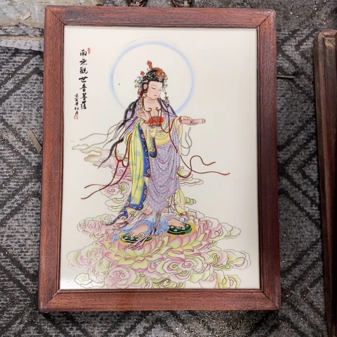 瓷片37*28 景德镇瓷板画柴窑烧制
