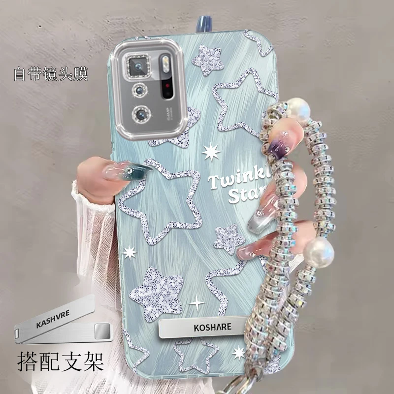 自带镜头膜红米Note10Pro手机壳Redminote10pro软壳星星羽纱5G