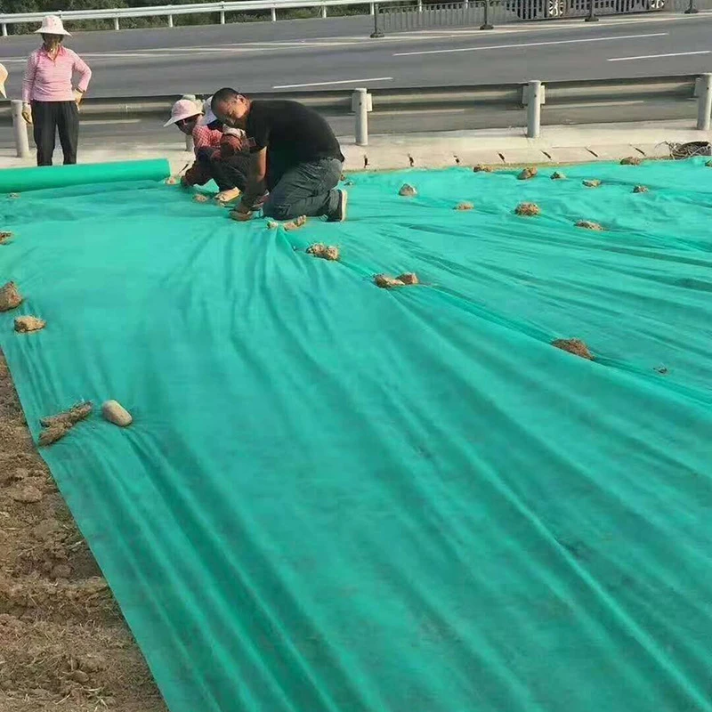 园林绿化无纺布绿色透气膜工地草坪防尘盖土布护边坡植草籽覆盖膜