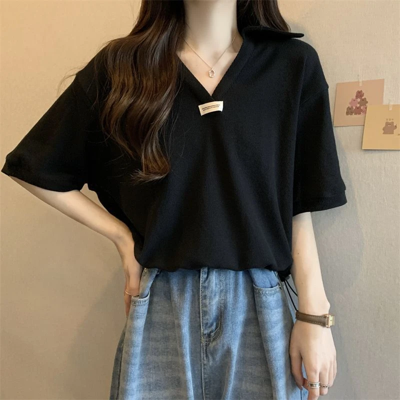 大码抽绳设计短袖t恤女夏季2025新款宽松显瘦遮肉设计感小众上衣