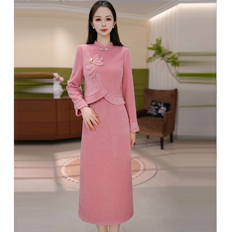 JG-25808新款2025年冬季时尚气质优雅显瘦连衣裙 M-4XL