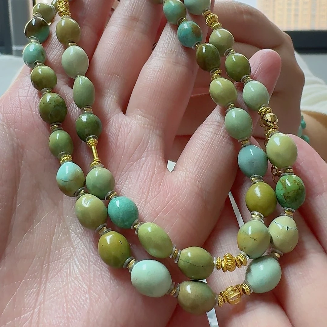 绿松石珠宝奇石18K金镶嵌