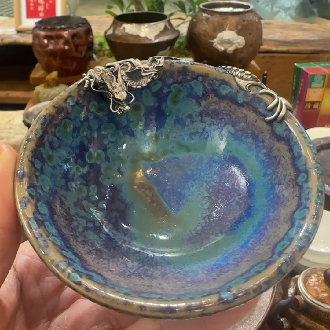 柴烧包银龙主人杯