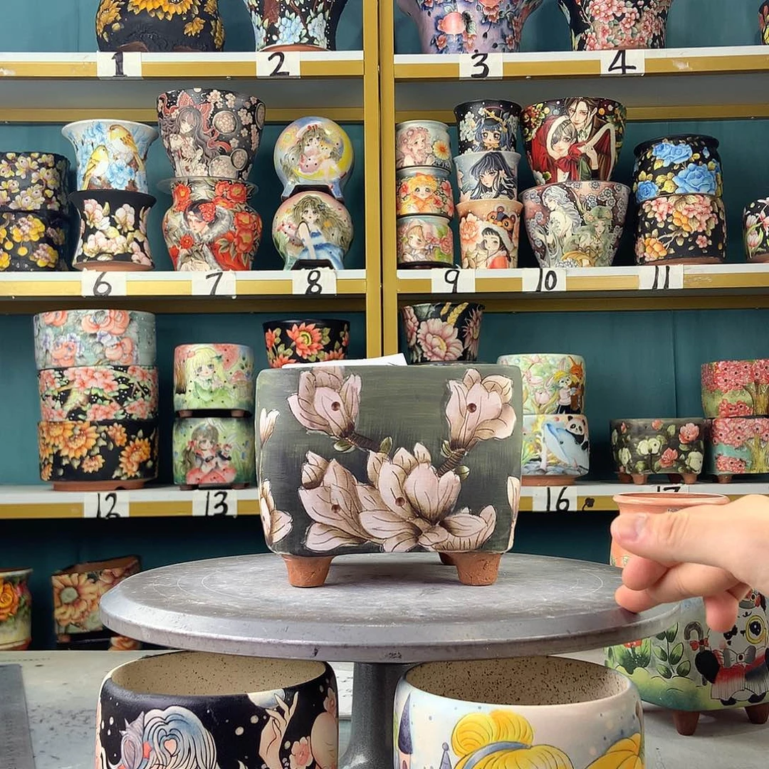 陶景德鎮手工花盆955