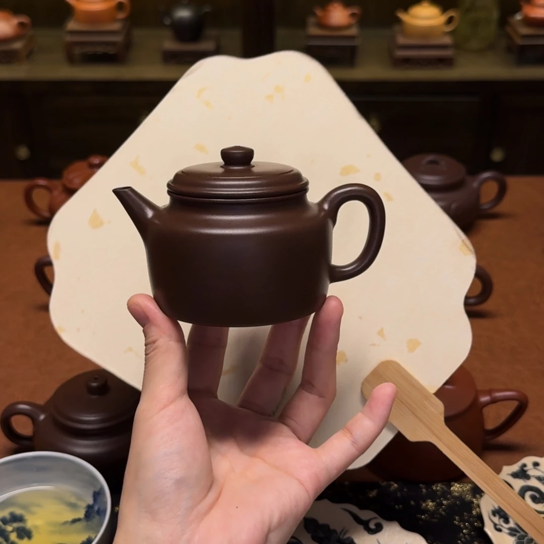 茶壶紫砂180cc，剑流德中，老紫泥