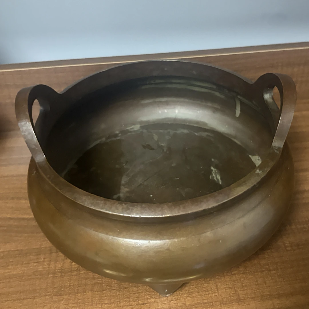 复古桥耳炉口径16cm重3.33斤
