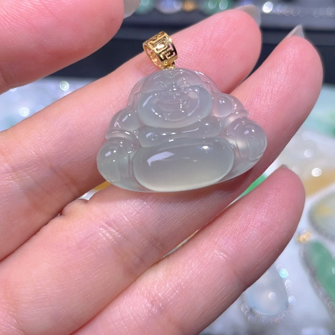 颈饰18K金镶嵌翡翠翡翠