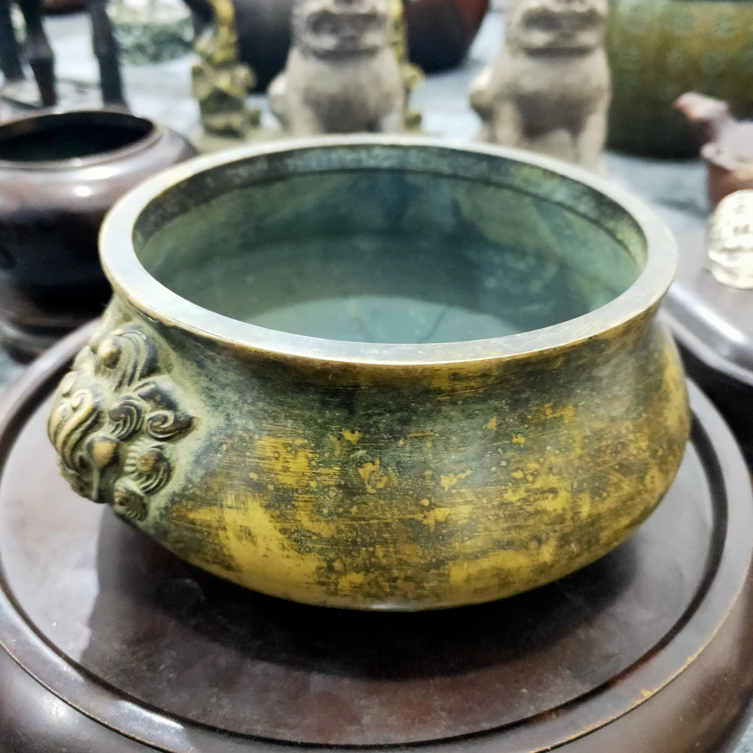 兽头香炉，全品 完整，，纯手工