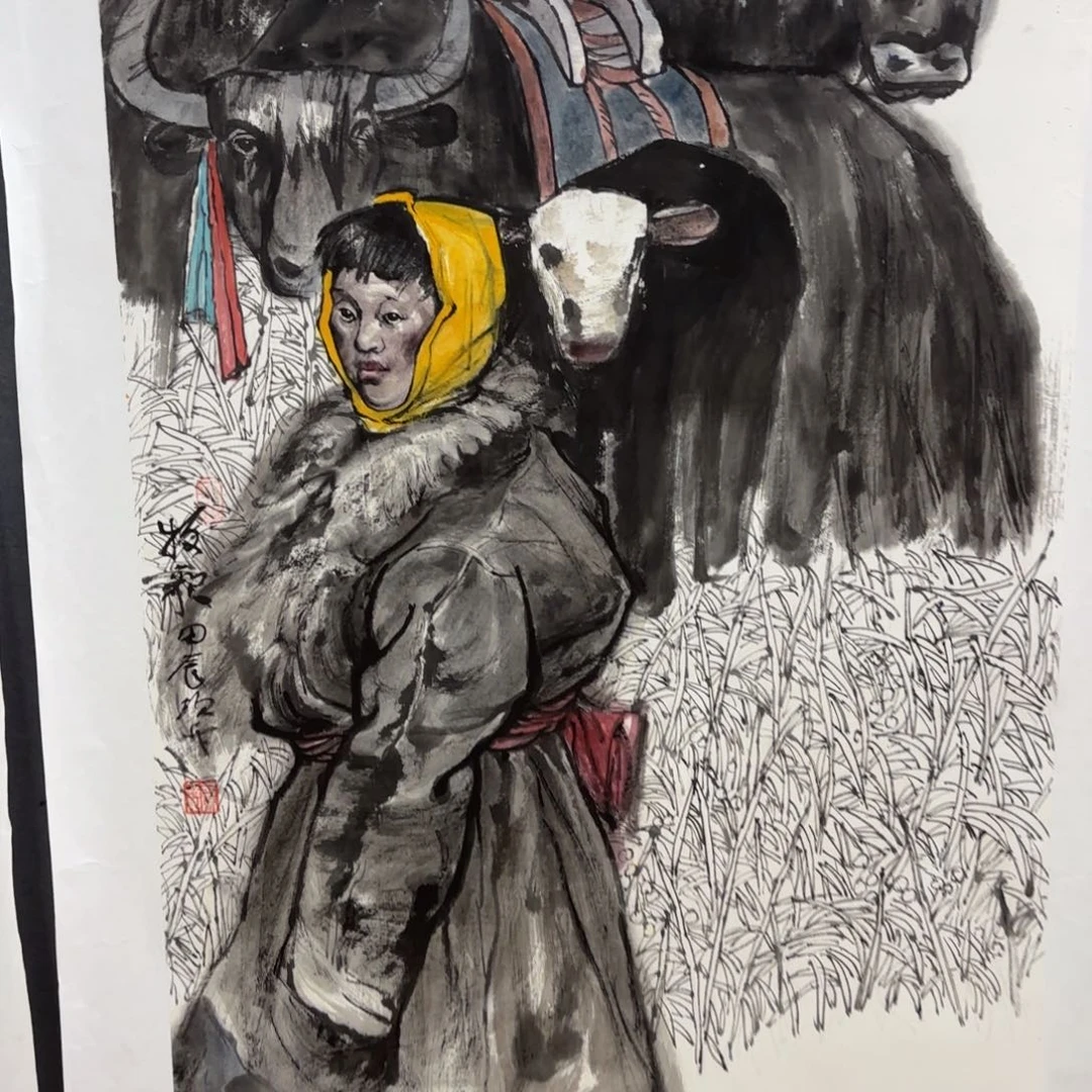 国画辉*郎瑞升三尺人物