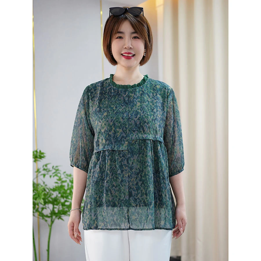 新款显瘦遮肉独特小衫微胖MM大码女装洋气上档次T恤加宽加大上衣