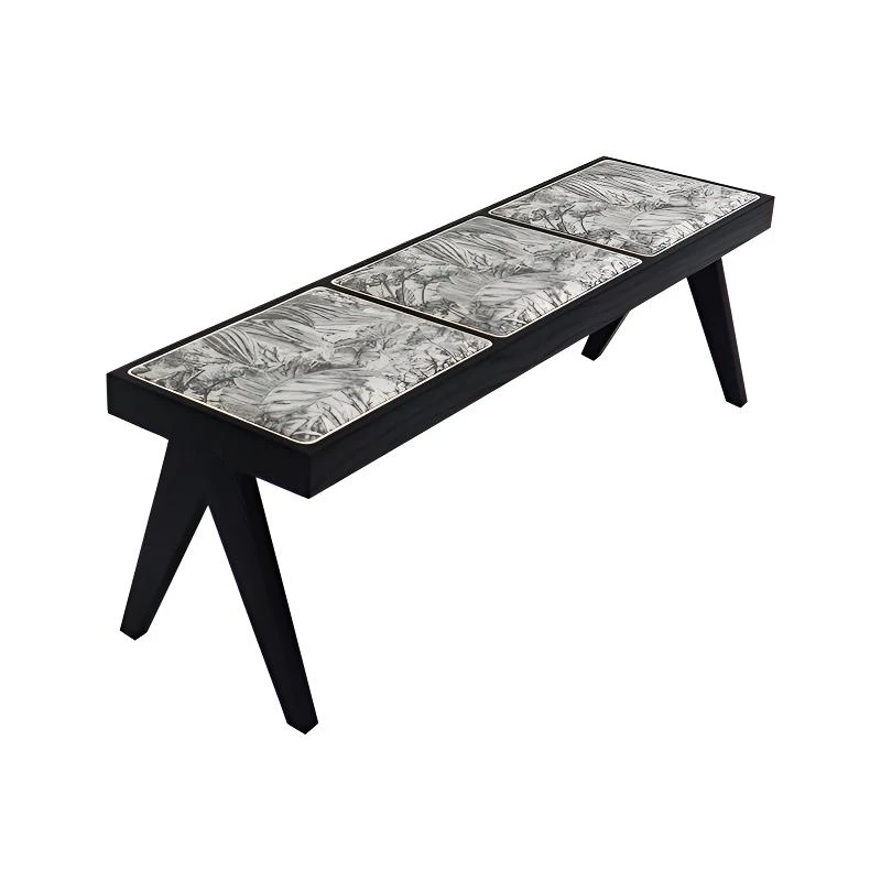 中古风实木软包长凳白蜡木餐桌椅凳设计师款新中式素居复古换鞋凳